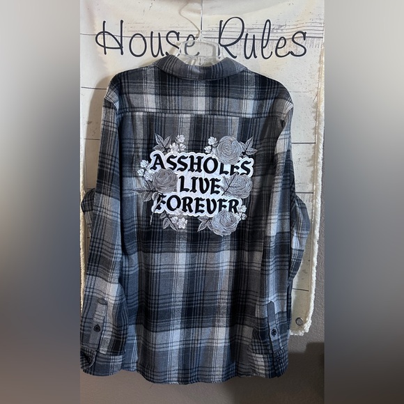 Plaid Black and Gray Plaid  Shirt - Picture 5 of 10